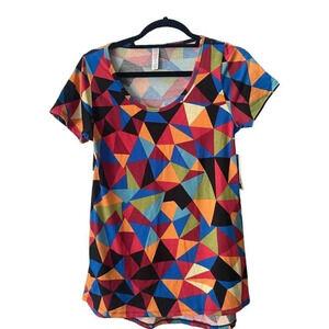 𝅺NWT Colorful Geometric LuLaRoe Ladies Size XXS Classic T Comfy Stretchy